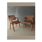 KleinHaus Furniture Sofia Ahşap Yemek Odası Sandalyesi, Doğal Hazeran Sırtlı Modern Sandalye