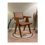KleinHaus Furniture Sofia Hazeran Ahşap Yemek Odası Sandalyesi, Doğal Hazeran Sırt ve Oturumlu Modern Sandalye