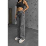 Kleshus Ganikus Eyma Füme Salaş Füme Palazzo Kadın Jeans Pantolon