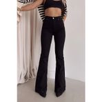Kleshus Ganikus Gloria Kadın Siyah Ispanyol Paça Jean Kadın Toparlayıcı Likra Yüksek Bel Flare Jean.