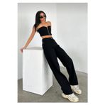 Kleshus Ganikus Kadın Siyah Siyah Salaş Palazzo Rahat Kesim Kadın Jeans Pantolon Yeni Sezon