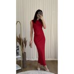 Klex Bisiklet Yaka Kolsuz Üst ve Kalem Etek İkili Takım 2154