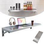 KLGFBDC 110 cm Katlanır Duvara Monte Masa - Mutfak, Çalışma Odası, Yatak Odası ve Oturma Odası için Katlanabilir Tabanlı Yer Tasarrufu Tasarımı - Bilgisayar ve Pra Alanı için Görünmez ve Asılan Duvar