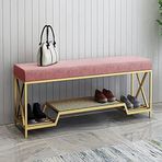 KLGFBDC Altın lüks ayakkabı taburesi, pazen, ayakkabı rafı, oturma odası, giriş alanı, koridor, ayakkabı dolabı, saklama bankı (Boyut: 80 x 35 x 45 cm (31 x 14 x 18 inç), Renk: Ro