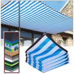 KLGFBDC Balkon, Pergola, Havuzlar, Bahçeler, Seralar, Tavuk Kümeleri, Kamp, Mavi Şeritler için %90 UV Korumalı HDPE Gölgelik Gölgelik (10 x 22 m)