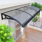 KLGFBDC Balkon ve Kapı için Dış Mekan Gölgelik Tente, Koyu Gri Polikarbonat Çatı Örtüsü, Pencere Gölgeliği, Bahçe Barınağı, 24 x 71 inç (60 x 180 cm) Hava Koşullarına Dayanıklı Kolay Kurulum