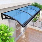 KLGFBDC Balkon ve kapı için dış mekan güneş tentesi, göl mavisi polikarbonat, bahçe brandası, şeffaf bahçe brandası, pencere koruması, 120 x 500 cm, 47 x 197 inç, hava şartlarına karşı koruma