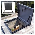 KLGFBDC Çatı kapağı Galvanizli çelik Metal bodrum kapısı kilitli ve hidrolik destek çubukları Dış kanalizasyon kapağı Erişim ve koruma