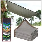 KLGFBDC Dikdörtgen güneş tentesi, halkalı tente, %90 UV koruması, bahçe, veranda, sera, tavuk kümesi, garaj için, dayanıklı gri örtü (10 x 20 m)