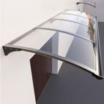 KLGFBDC Dış Kapı Pencere Dış Veranda Şeffaf Panel Gümüş Braket Yağmur Gölgeliği Alüminyum Giriş Kapısı Polikarbonat Pencere Katı Levha (100 x 270 cm/39 inç x 106 inç