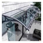 KLGFBDC Dış kapılar, balkonlar, teraslar ve ev girişleri için yay biçimli, şeffaf gölgelik, 150 cm (59 inç) x 80 cm (31,5 inç) için güneş koruması.