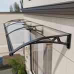 KLGFBDC Dış Mekan Polikarbonat Kavisli Tente, Şeffaf, Alüminyum Destekli, Kapı, Garaj, Balkon için Kolay Kurulum (U60 x G 120 cm / 23,6 x 47,2 inç)