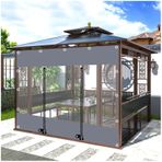 KLGFBDC Dış Mekan Şeffaf Branda Perdeler, Gazebo Su Geçirmez Branda Yan Paneller, Fermuarlı PVC Ağır Hizmet Tente, Pergola Veranda Sundurma Carport Şeffaf Tente Yan Paneller, U*H-2,1x2,3 m/6,9 * 7,5f