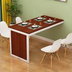 KLGFBDC Duvara Monte Katlanır Masa Damla Yaprak Tezgahı Küçük Alanlar için Katlanabilir Bar Masa Tik Kaplama 90 x 50 cm (35,4 x 19,7 inç) - Yemek Yazmak ve El İşi İçin Mükemmel