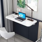 KLGFBDC Duvara Monte Katlanır Masa - Yerden Tasarruflu Katlanabilir Çalışma Masası ve Yüzer Yemek Masası Ev Ofis Oturma Odası Yatak Odası için - Beyaz 90 x 40 cm Kolay Kurulum