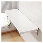 KLGFBDC Duvara Monte Katlanır Masa Yerden Tasarruflu Küçük Alanlar için Yüzen Masa Çalışma Balkon Mutfak Oturma Odası Yatak Odası için Braketli Yaprak Yemek Masası (Beyaz 60 x 35 cm)