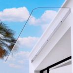 KLGFBDC Görünmez Kapı Tente, Sessiz Giriş Tente, Polikarbonat Pencere Örtüsü, Dış Mekan Veranda Çatı Sundurma, Balkon için Kavisli Bahçe Tente, CVC (50 x 360 cm/20 x