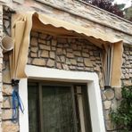 KLGFBDC Kapılar için tente ve yağmur ve kara karşı su geçirmez gölgelik, alüminyum çerçeve, veranda dekorasyonu (Renk: Haki, Boyut: 70 x 50 x 50 cm)