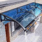 KLGFBDC Kapı/Veranda Gölgeliği, Su Geçirmez Ön Kapı Gölgeliği, Yan Kapı Gölgeliği, Dış Mekan için Alüminyum Metal Çerçeve, Ev, Balkon, Garaj, Pencere, Veranda, Mavi,