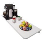 KLGFBDC Katlanabilir Duvara Monte Tezgah - Soğuk Haddelenmiş Çelik Yüzer Masa Standı, Ev Ofis için Yerden Tasarruf Sağlayan Katlanabilir Masa, Beyaz (90 x 20 cm / 35,5 x 8 inç)