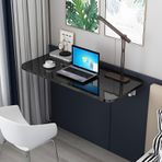 KLGFBDC Katlanır Duvar Masası - Çalışma ve Yemek için Yerden Tasarruf Sağlayan Katlanabilir Masa, Siyah, Asılı, Ev, Ofis, Oturma Odası, Yatak Odası için - 100 x 25 cm