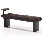 KLGFBDC Modern ayakkabı bankı ve sehpalı ayak iskemlesi, oturma ve yatak odası için dolgulu giriş mobilyası, kahverengi, 100 x 43 x 45 cm • Şık saklama çözümü