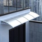 KLGFBDC Modüler kapı gölgeliği, balkon için dış tente, kemerli çatı, PP destekli, 60 x 150 cm (23,6 x 59 inç), ev girişi ve teras için yağmur koruması