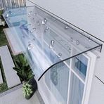 KLGFBDC Ön Kapı, Balkon, Garaj, Pencere veya Veranda için Su Geçirmez ve UV Dayanımlı Şeffaf Polikarbonat Dış Mekan Tente, 50 x 160 cm / 19,6 inç x 63 inç