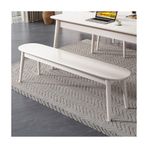 KLGFBDC Orta Yüzyıl Modern Masif Meşe Yemek Tezgahı - Giriş Yolu, Yatak Odası, Mutfak ve Koridor için Çiftlik Evi Tarzı Yuvarlak Kenarlı Koltuk (Beyaz, 120 cm/47,2 inç)