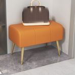 KLGFBDC Pedli Modern Giriş Ayakkabı Sehpası, Yatak Odası ve Oturma Odası için Şık Armut Koltuk, Metal Çerçeve, Döşemeli Koltuk, 50 cm, Turuncu - Çok Yönlü Depolama Çözümü