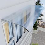 KLGFBDC Polikarbonat Tente dış kapılar için, giriş ve veranda kemeri için şemsiye, bahçe için şeffaf örtü (mat, 45 x 300 cm)