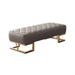 KLGFBDC PU Deri Giriş Tezgahı - Yatak Odası Oturma Odası Koridor için Modern Ayakkabı Saklama Taburesi - Şık Başucu ve Checkroom Mobilyaları (Gri 120x45x42cm)