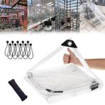 KLGFBDC PVC Tarps Vinil Şeffaf Branda 250 x 850 cm / 8,2 x 27,9 FT, 0,38 (mm) Kalınlaştırılmış Yumuşak Cam Plastik Rüzgar Perdesi Tarps, Ev Verandası, Balkon, Bahçe Sundurmaları Köşk, Tavuk Kreş