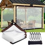 KLGFBDC Şeffaf branda su geçirmez 19 x 23 ft, delikli sağlam PVC branda, farklı yüksekliklerde mevcuttur: 4 ft, 5 ft, 6 ft, 7 ft, 8 ft, 9 ft, 10 ft, 11 ft, 12 ft, 13 ft, 14 ft, 15 p