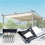 KLGFBDC Şeffaf PVC branda, kalın duvarlı, su geçirmez, yırtılmaz, yağmur geçirmez, metal halkalı polietilen, bahçe, teras, ev, tekne, araba ve kamp için.