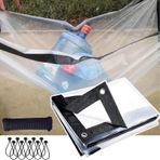 KLGFBDC Su geçirmez branda, şeffaf, 16 x 26 ayak (yakl. 4,9 x 7,9 m), 3 ayak ila 30 fit (yakl. 0,9 ila 9,1 m), kar koruma brandası, sağlam, şeffaf branda, delikli, PVC branda, çardak, teras için