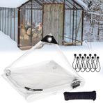 KLGFBDC Su geçirmez, şeffaf branda, 400 x 850 cm / 13,1 x 27,9 ayak, 0,38 mm kalınlık, yırtılmaz ve güneşe dayanıklı branda, çardak, tavuk kümesleri, ağaç okulları ve bitkiler için, şeffaf plan