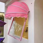 KLGFBDC Teras, kapı ve pencereler için 79 cm (31 inç) su geçirmez dış mekan gölgelik, balkon için pembe güneşlik, manuel kullanım, dış mekan kullanımı için idealdir.