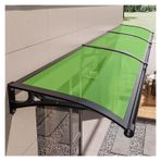 KLGFBDC Veranda Kapısı Pencere Tente Gölgelik - Ayrı Drenaj Lavabolu UV Yağmur Kar Koruması - Yeşil 60 x 100 cm (23,62 x 39,37 inç) Dış Mekan Barınağı ve Gölge için