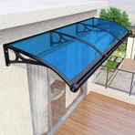 KLGFBDC Veranda Kapısı Tente Gölgelik - UV Yağmur Kar Koruması - Mavi 100 x 120 cm (39,37 x 47,24 inç) Pencereler ve Kapılar için Ayrı Drenajlı - Dayanıklı Dış Mekan Barınağı