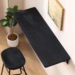 KLGFBDC Yer tasarrufu sağlayan, duvara monte katlanır masa, siyah çam ahşabından, metal tutuculu, 120 x 40 cm, mutfak, yemek odası veya çamaşır odası için