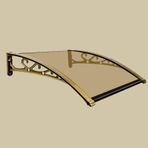 KLGFBDC Yüksek kaliteli kahverengi kapı tentesi, 80 x 120 cm, metal tutuculu, teras ve balkonlar için UV ve yağmur koruması, dış mekanlar için çok yönlü gölgeleme çözümü, kar ve güneş koruması