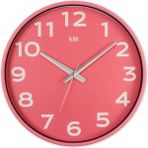 Klik 38 x 38 Modern Tasarım Duvar Saati Plastik Pembe Yuvarlak Modern - Ahşap - 1 cm