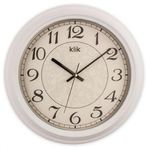 Klik Alfa Plastik Kasa Beyaz Renkli 31 cm Çaplı Modern Sessiz Saniye Mekanizmalı Duvar Saati