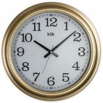 Klik K-Royal Plastik Kasa Gold Renkli 46 cm Çaplı Modern Sessiz Saniye Mekanizmalı Duvar Saati