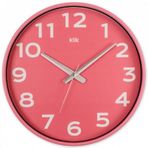Klik K-Simplex Plastik Kasa Pembe Renkli 37.5 cm Çaplı Joy Serisi Modern Sessiz Saniye Mekanizmalı Duvar Saati