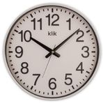 Klik Simplex Plastik Kasa Beyaz Renkli 37.5 cm Çaplı Modern Sessiz Saniye Mekanizmalı Duvar Saati