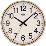 Klik Simplex Plastik Kasa Gold Renkli 37.5 cm Çaplı Modern Sessiz Saniye Mekanizmalı Duvar Saati