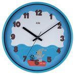 Klik Slim Deniz Plastik Kasa Mavi Renkli 30.5 cm Çaplı Modern Sessiz Saniye Mekanizmalı Duvar Saati