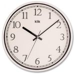 Klik Slim Plastik Kasa Beyaz Renkli 30.5 cm Çaplı Modern Sessiz Saniye Mekanizmalı Duvar Saati